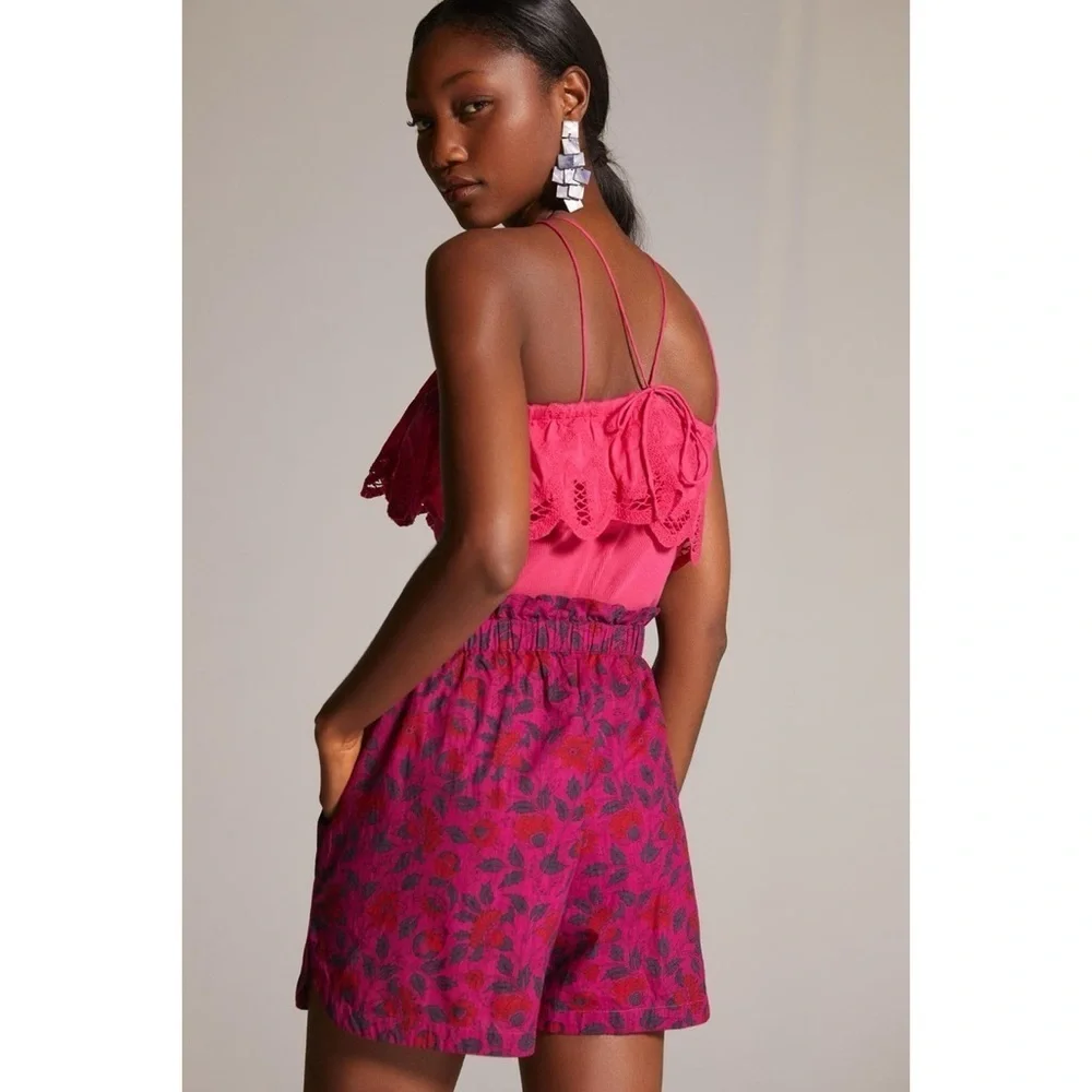 Anthropologie | NWT Ruffle Halter Tank Hot Pink Size Large - Picture 3 of 12